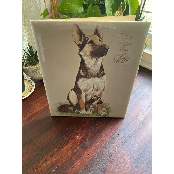 Giant oversized novelty Father’s Day card German Shepard dog puppy card - Picture 1 of 4